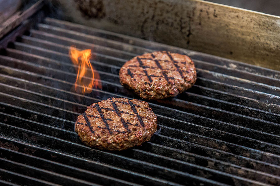 Beyond Meat Burger Patty on a grill