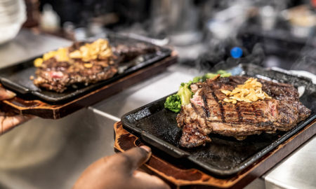 Delicious looking steaks served at Ikinari Steak New York