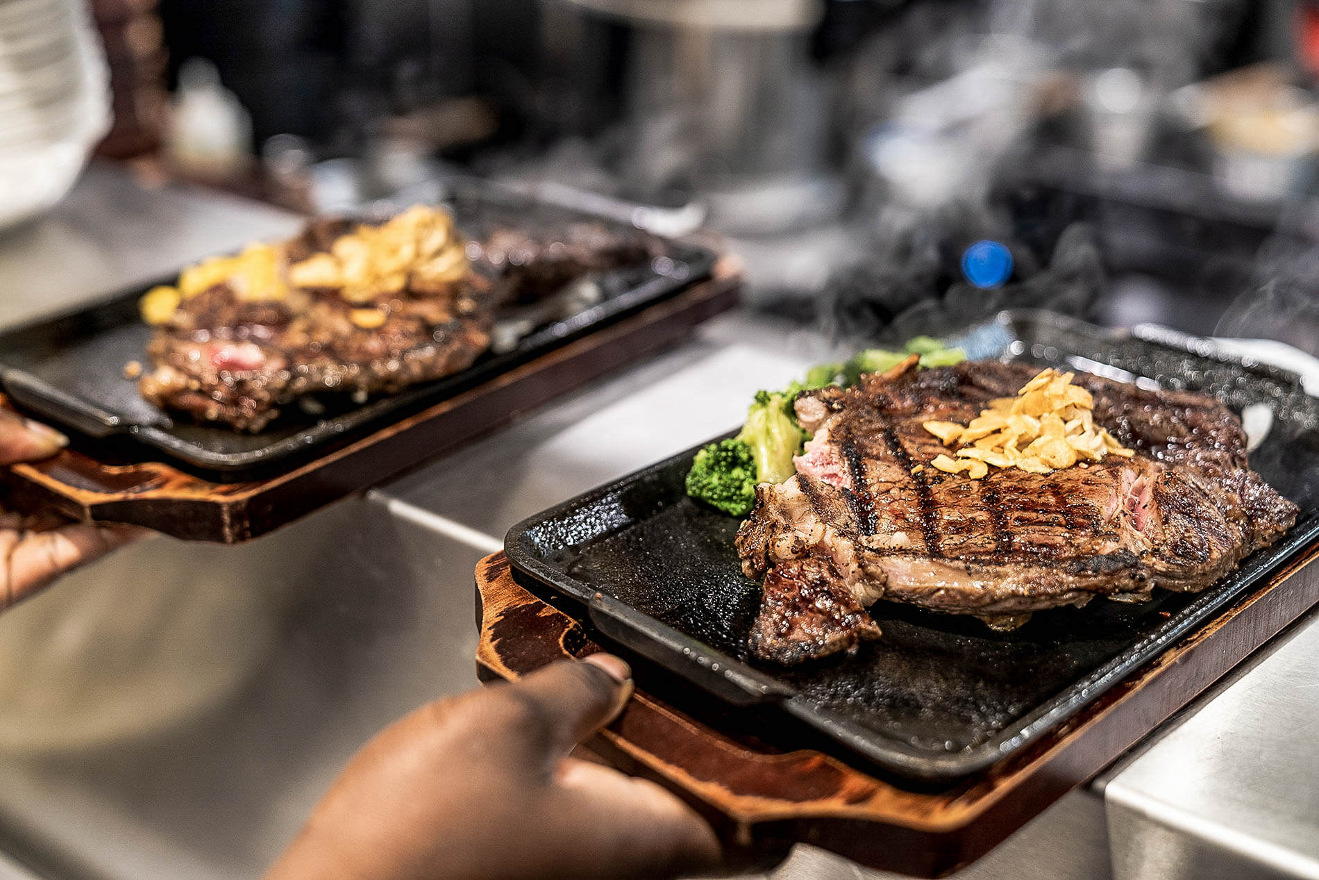 Delicious looking steaks served at Ikinari Steak New York