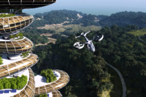 VR AI Hotel Future drone