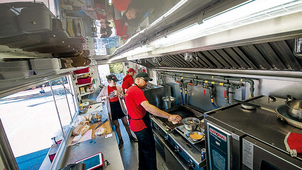 Inside of food truck