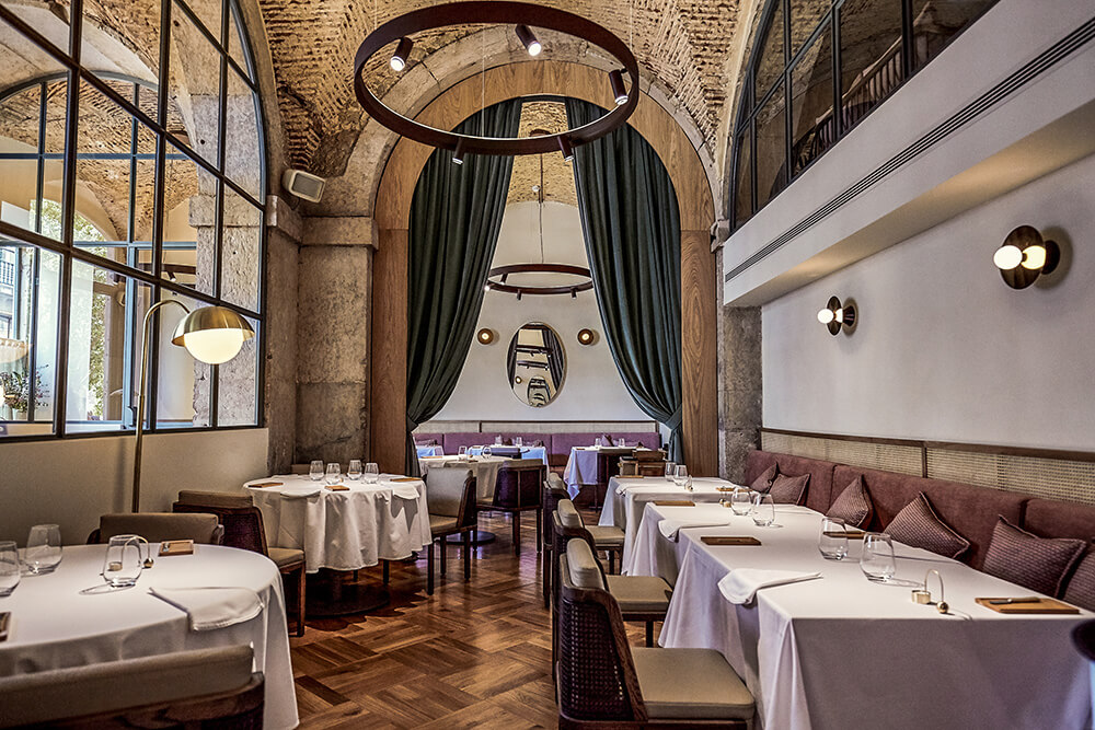 Interior view of Michelin-star-Restaurant Belcanto owned by José Avillez.