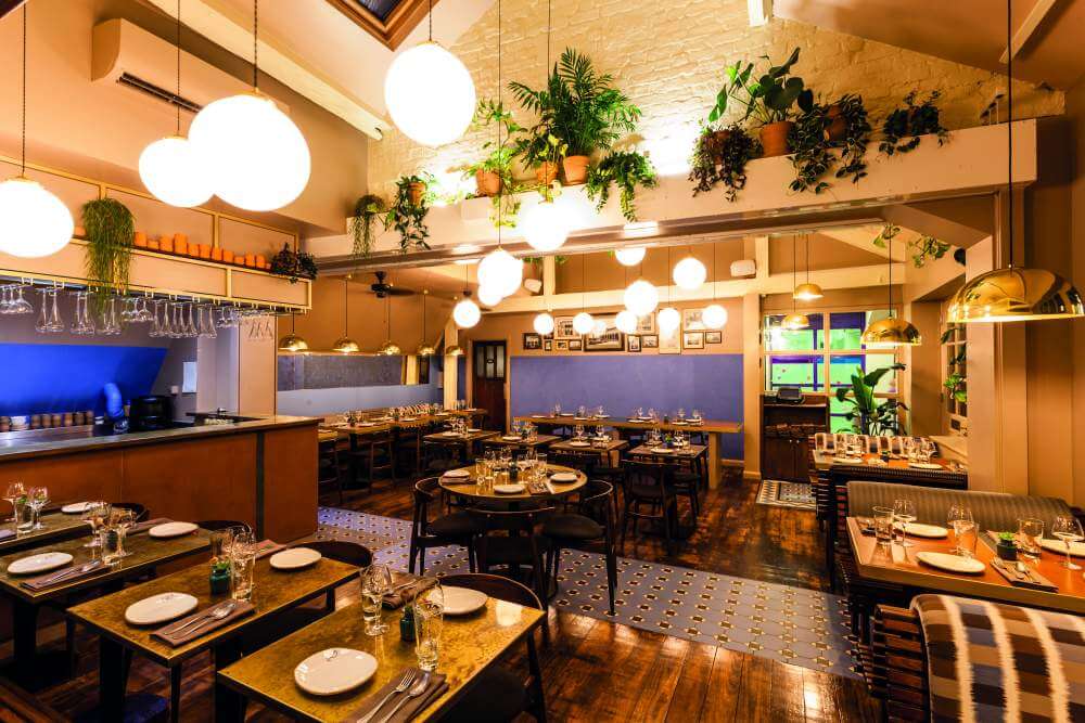 Interior view of the Darjeeling Express restaurant