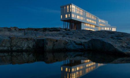 Exterior view on an extraordinary hotel - the Fogo Island Inn