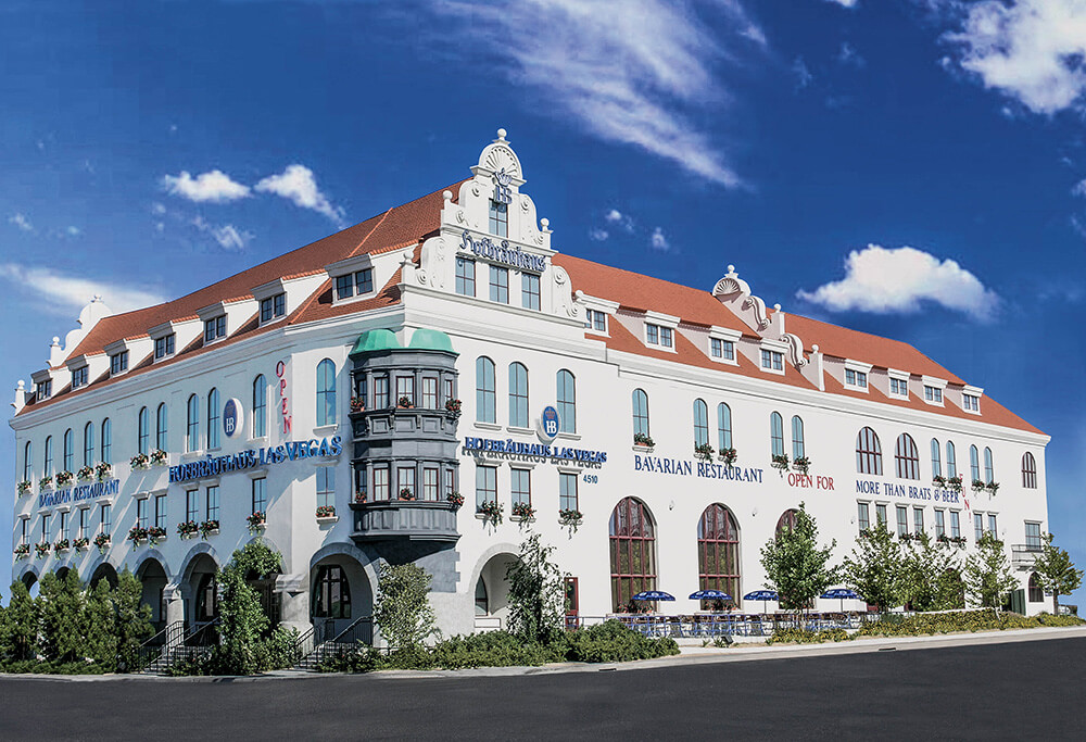 Exterior view of the Hofbräuhaus in Las Vegas - one of the 13 locations worldwide.