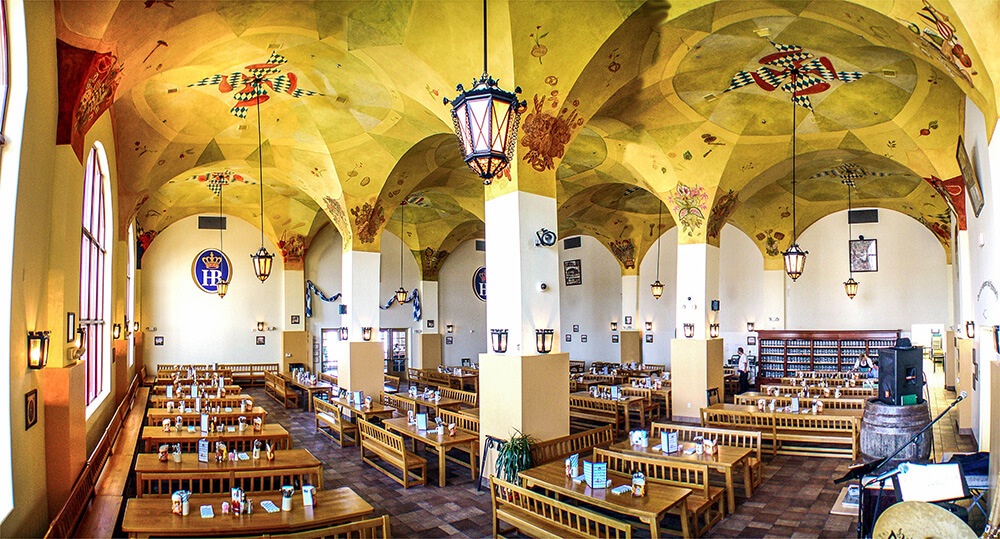 Interior view of the Las Vegas' franchise Hofbräuhaus. 