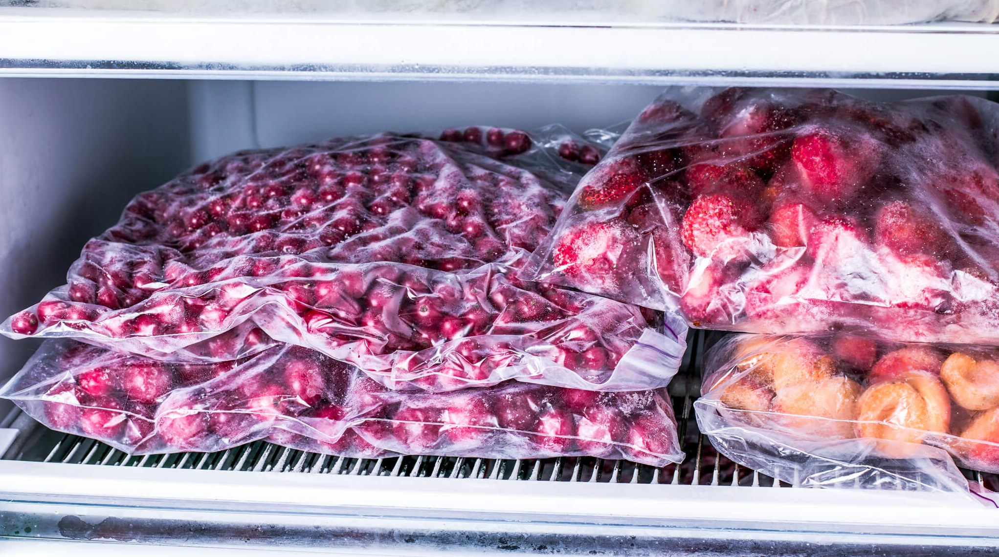 frozen fruits plastic bag