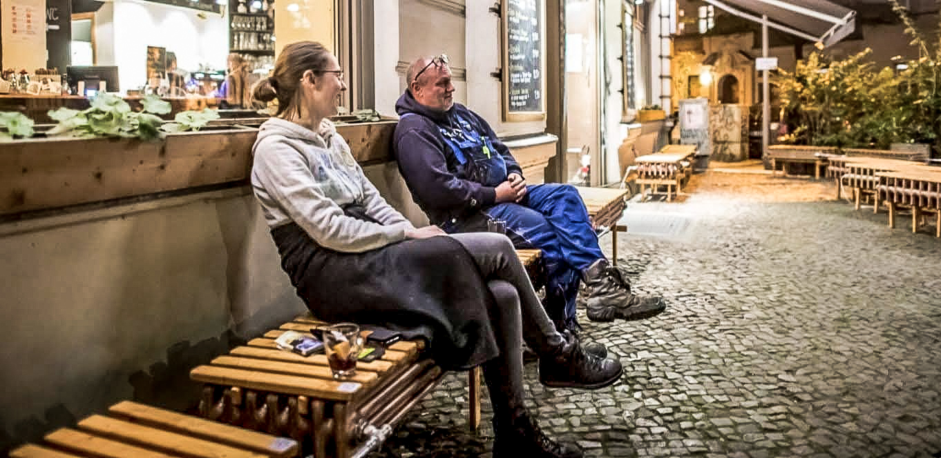 Outdoor dining in winter at the restaurant March