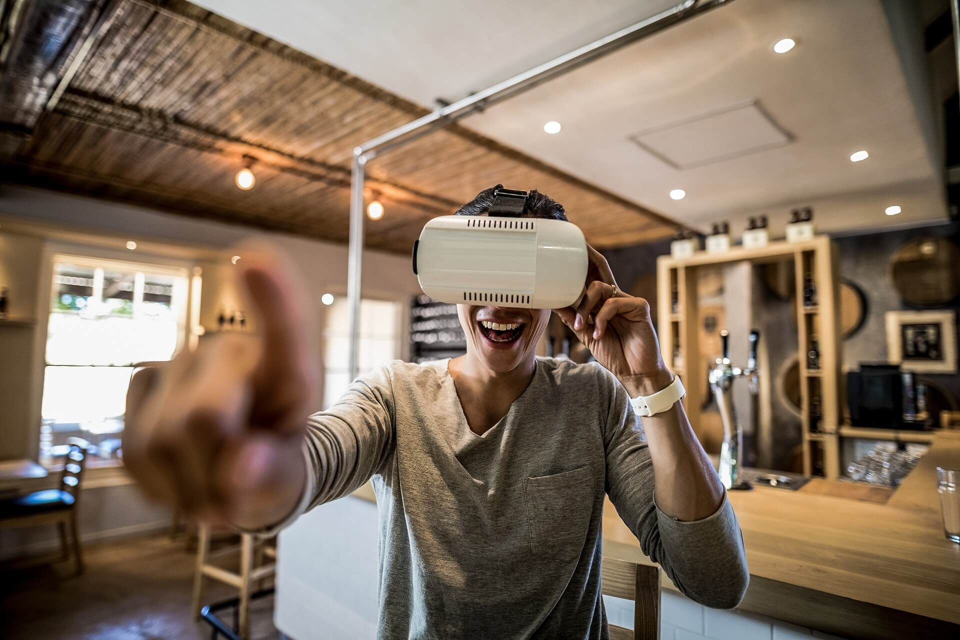 Restaurant owner is excited about commercial kitchen planning using virtual reality 