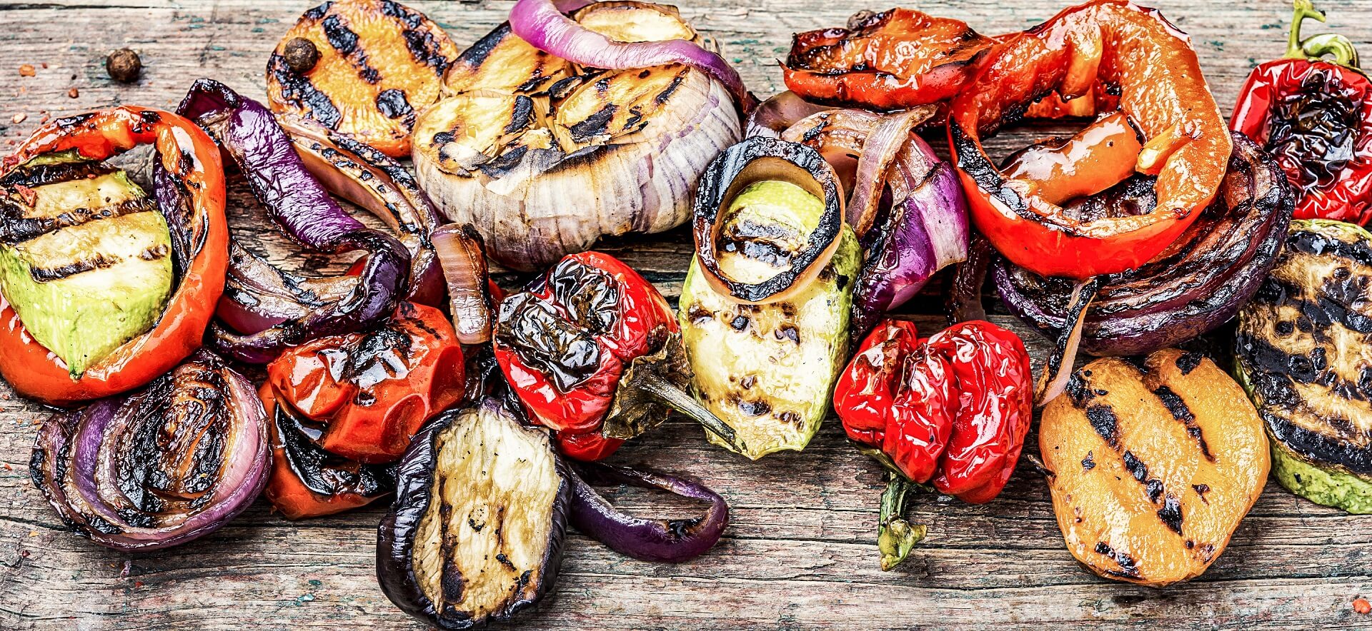 Mixed grilled vegetables sustainably produced from leftovers