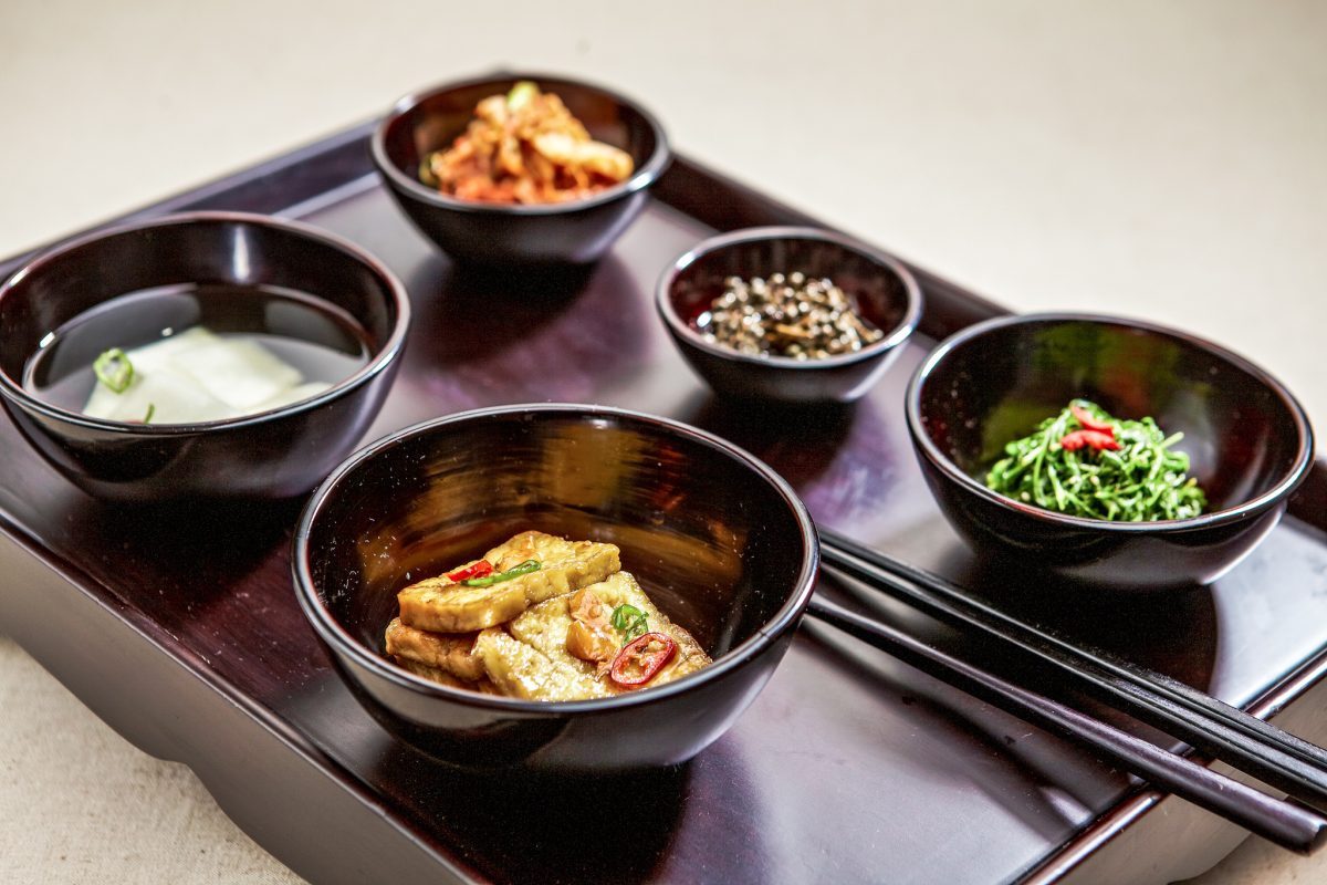 Food prepared a la Korean Temple Cuisine