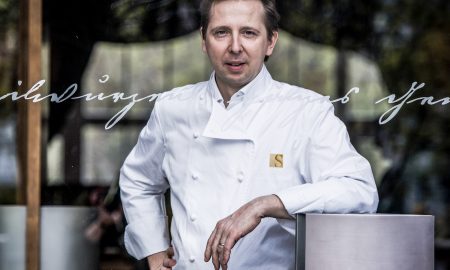 Heinz Reitbauer in front of his Michelin-starred Restaurant the Steirereck