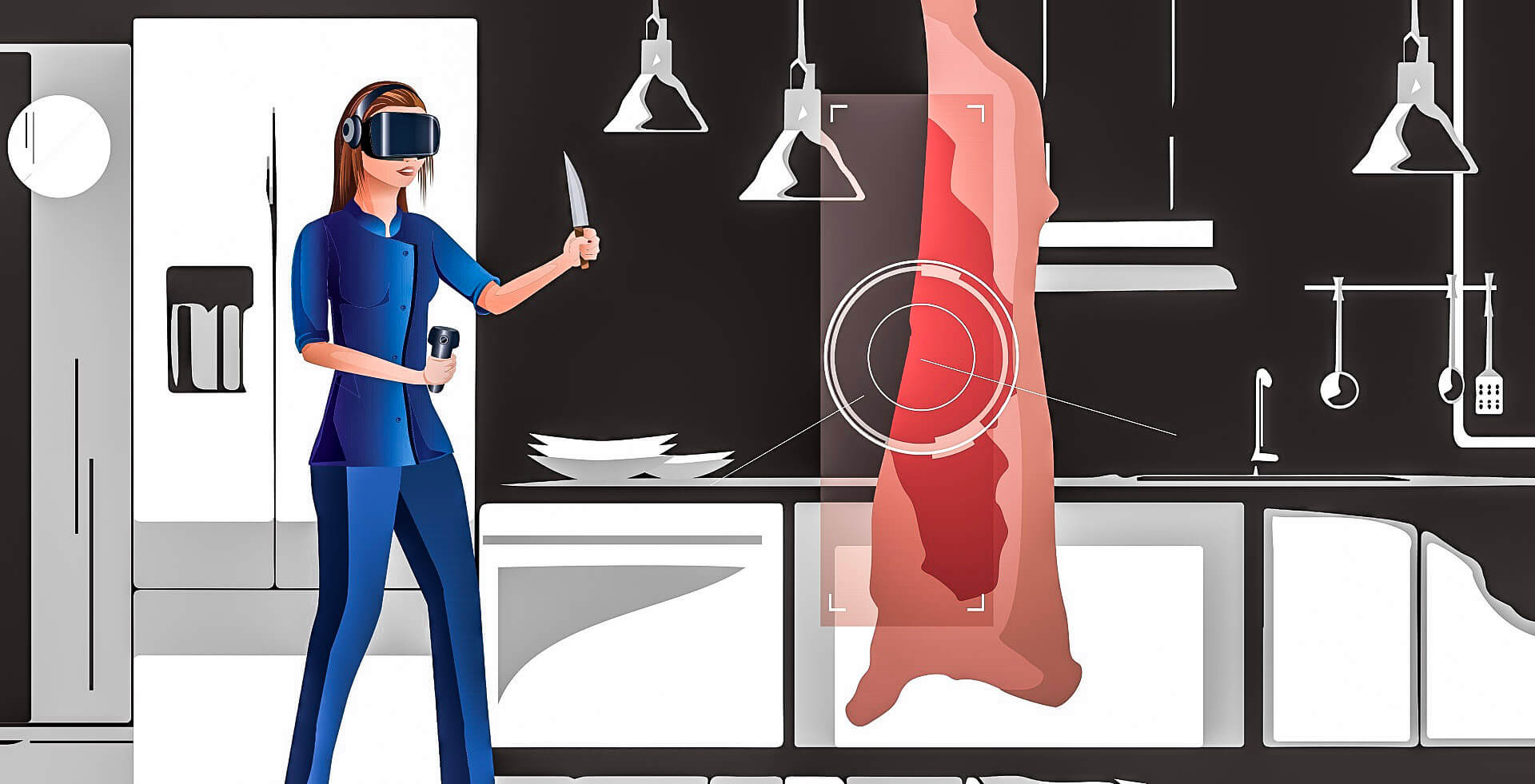The new reality in foodservice - VR glasses and cotroller are used to train staff