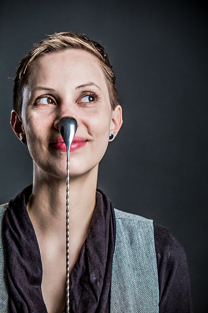 Sigrid Schot with dessert spoon