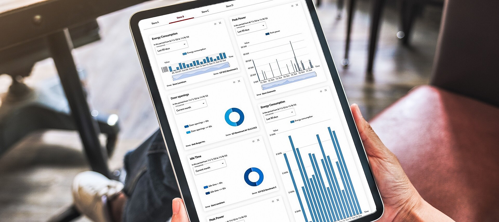 dynamic pricing in foodservice may help covering the rising energy costs displayed on the tablet.