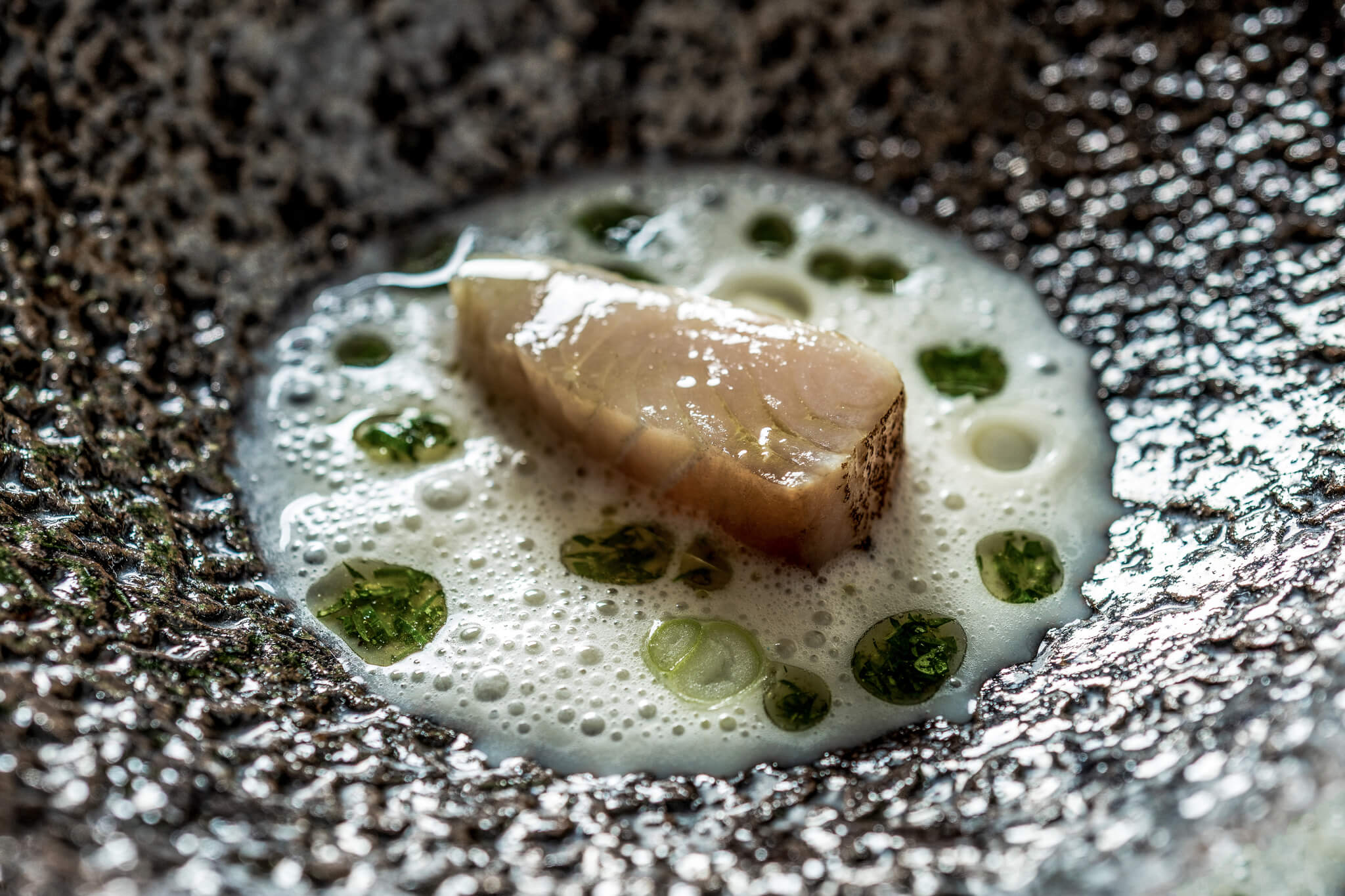 Fermented pupunha and amberjack on dill oil - Buffara's Brazilian cuisine will also be served at Ella.