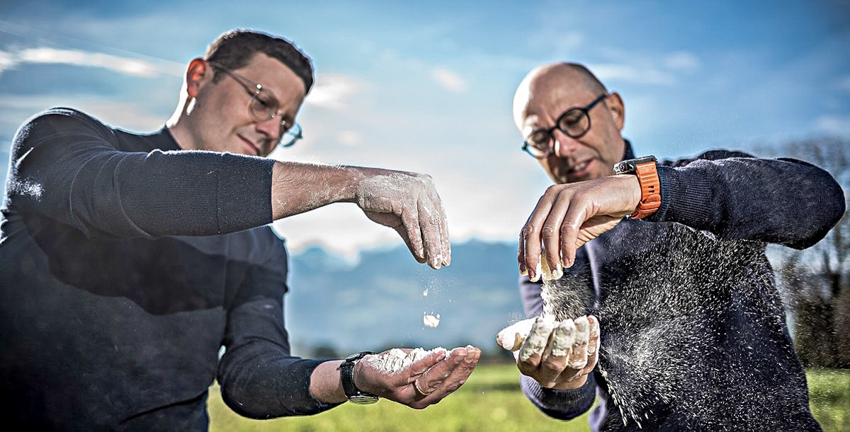 Geschäftsführer Wolfgang Ott und Benjamin Hassler vom Start Up The Green Mountain