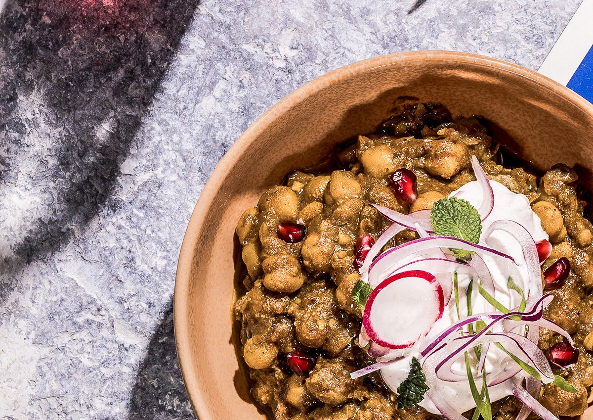 High-end Convenience Chickpea Masala von Jai Food angerichtet in einer Schüssel