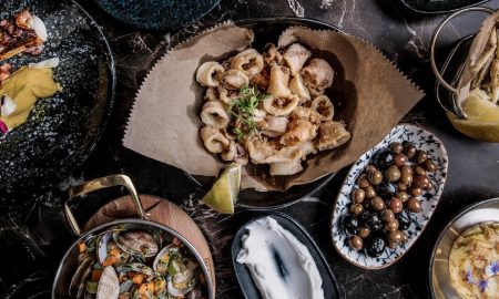 Several dishes on a table in the Restaurant La Paz