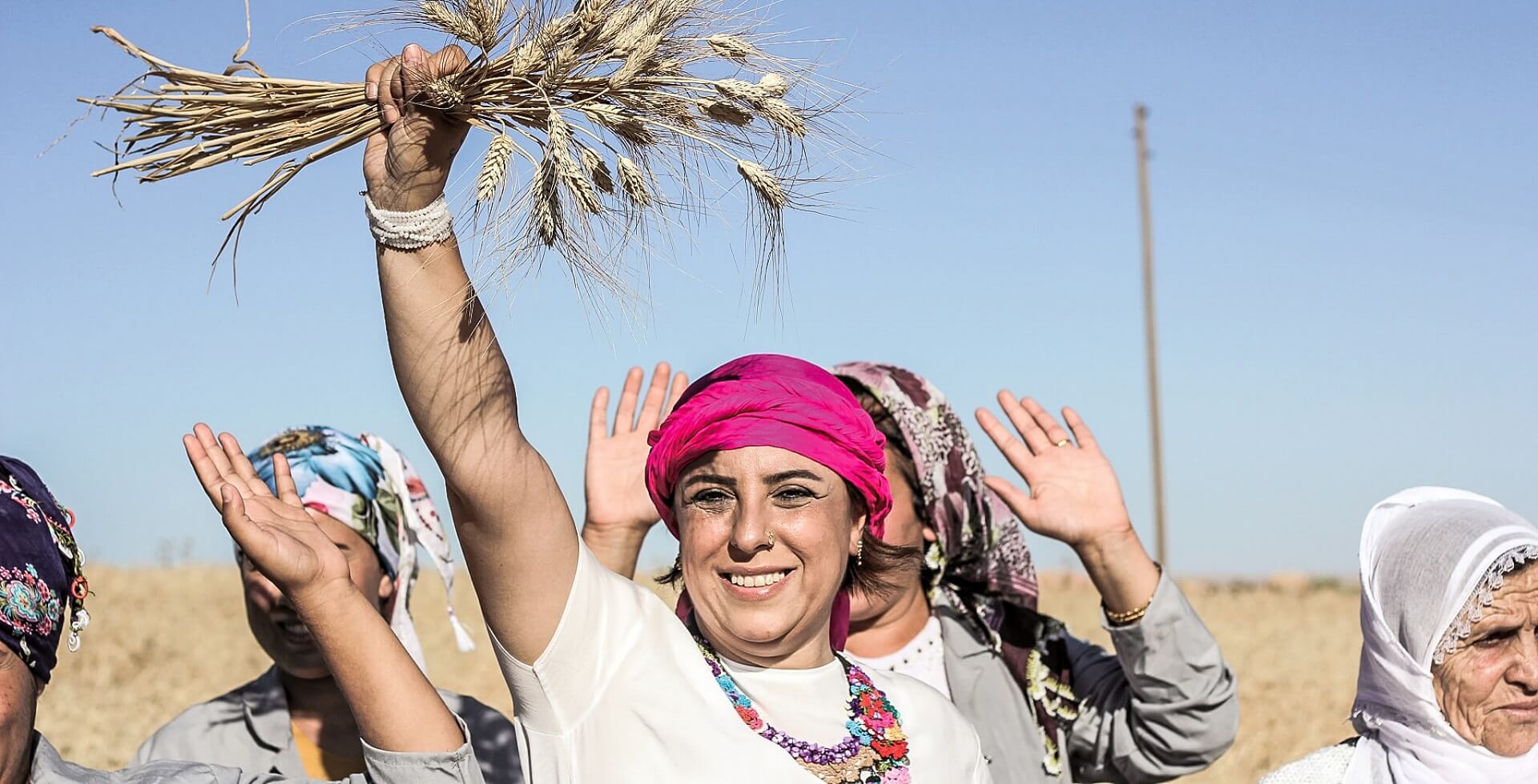 Ebru Baybara Demir with other women in the background