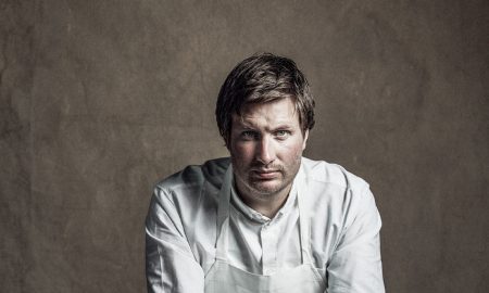 Michelin-starred chef Esben Holmboe Gang in his restaurant Maaemo