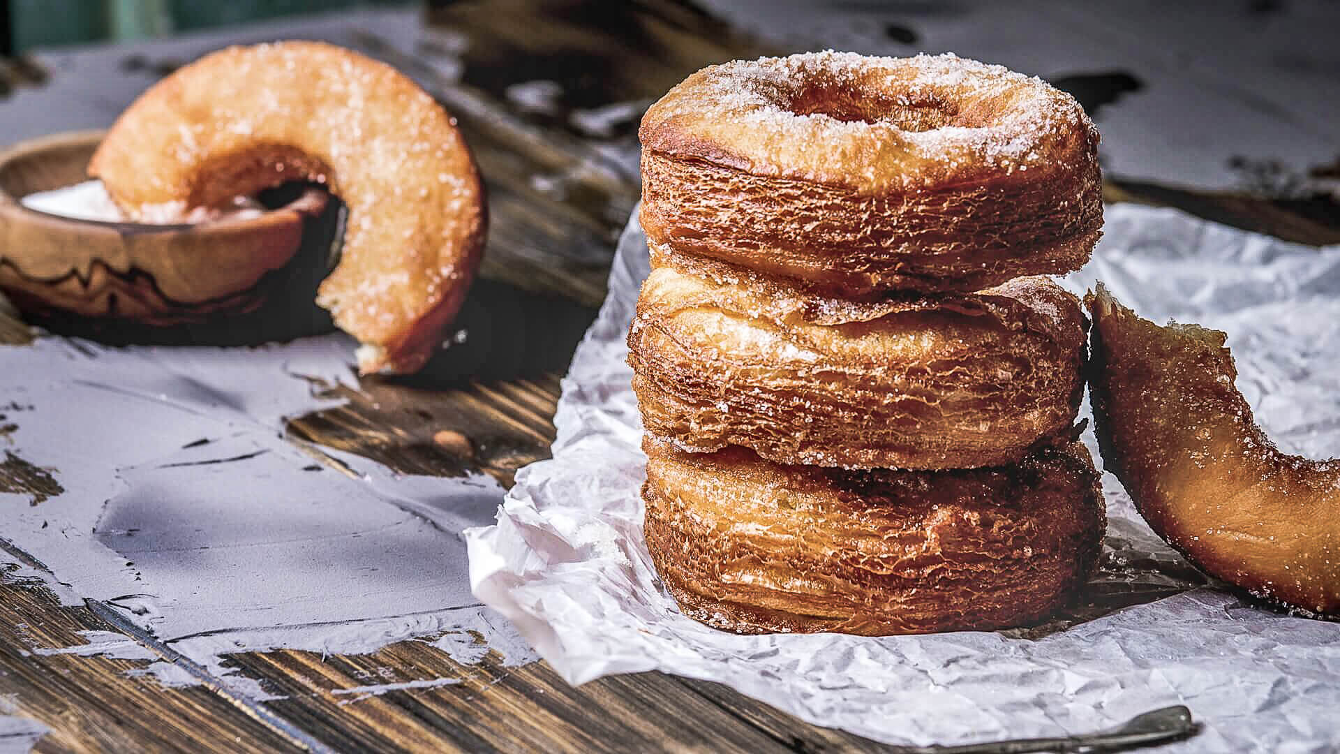 Hybrid food: Cronuts, a mixture of croissant and donut