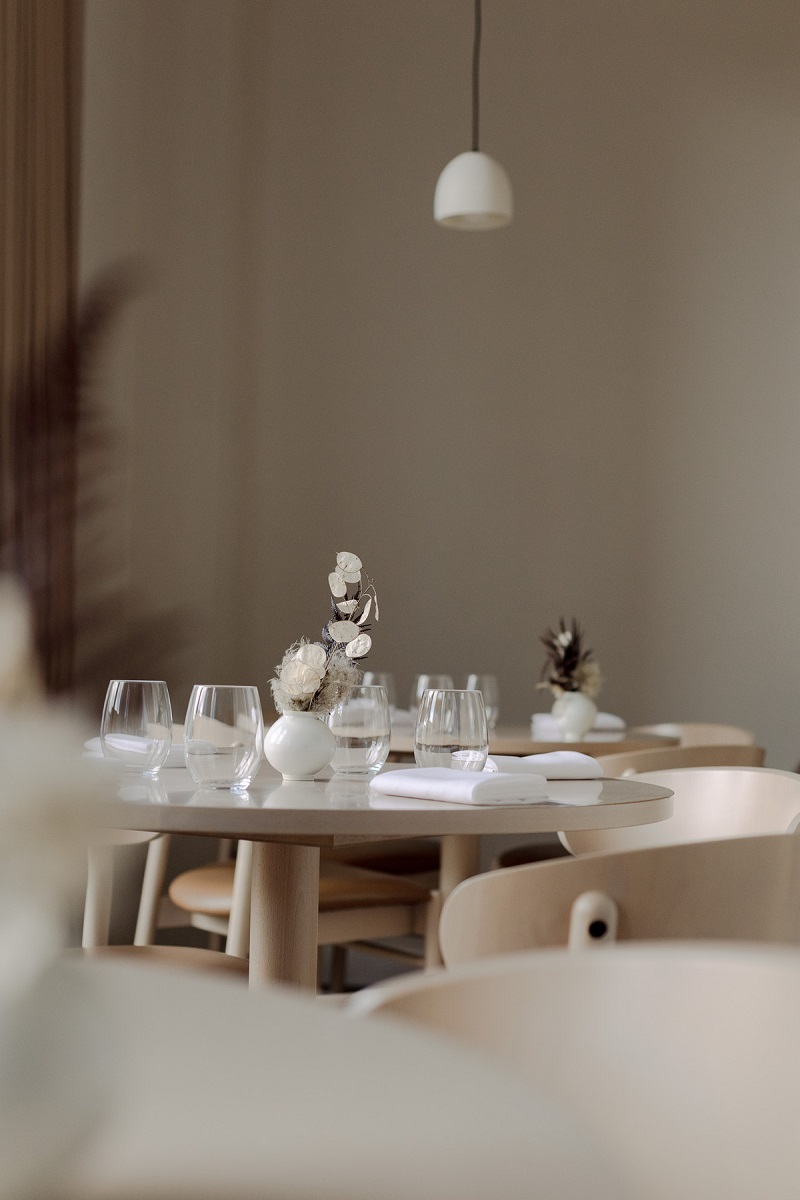 A laid table at the Sollip Michelin-starred restaurant