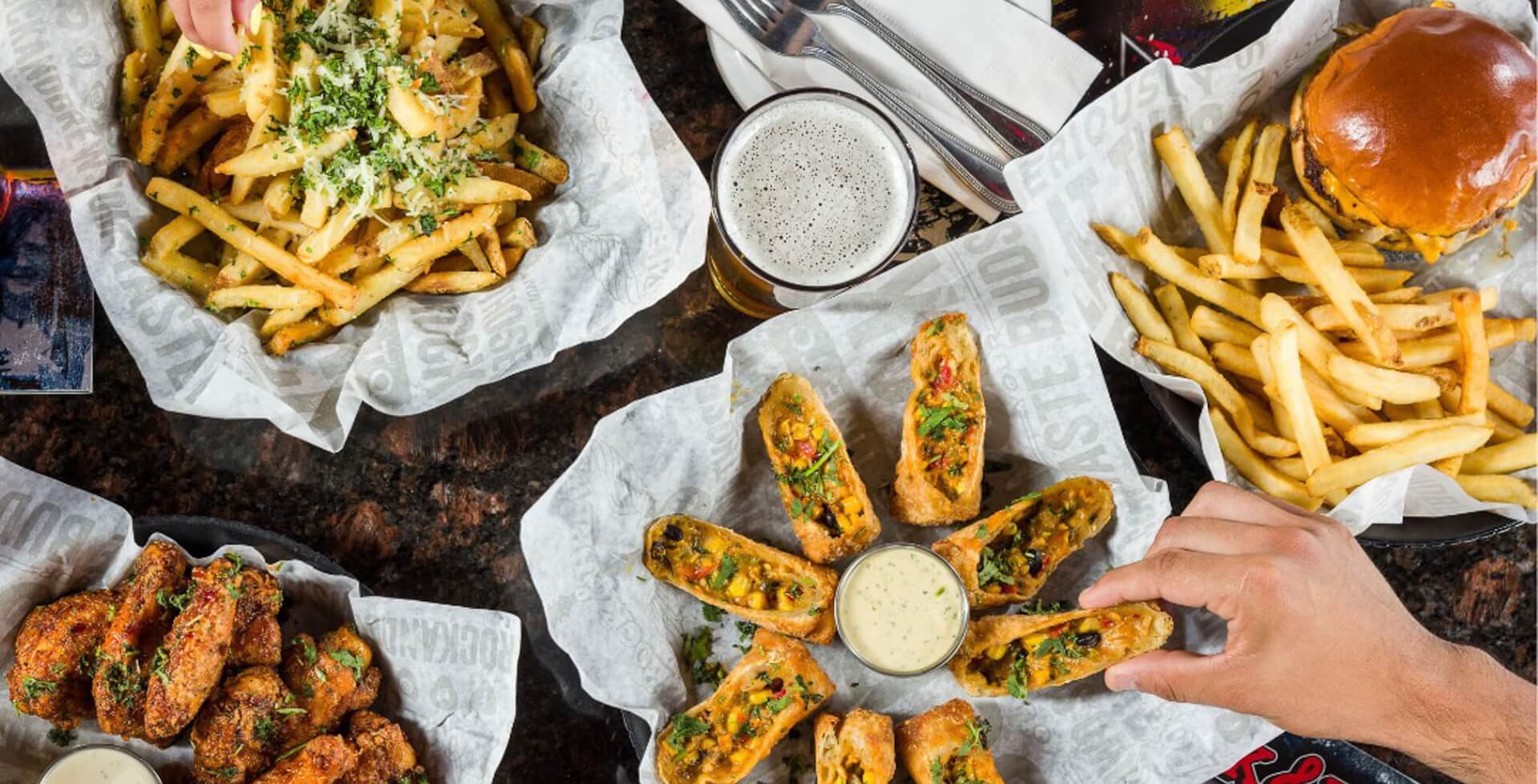 Mixed fast food - standard for franchise restaurants.