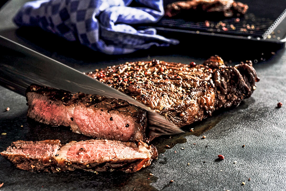 Grilled rib-eye steak