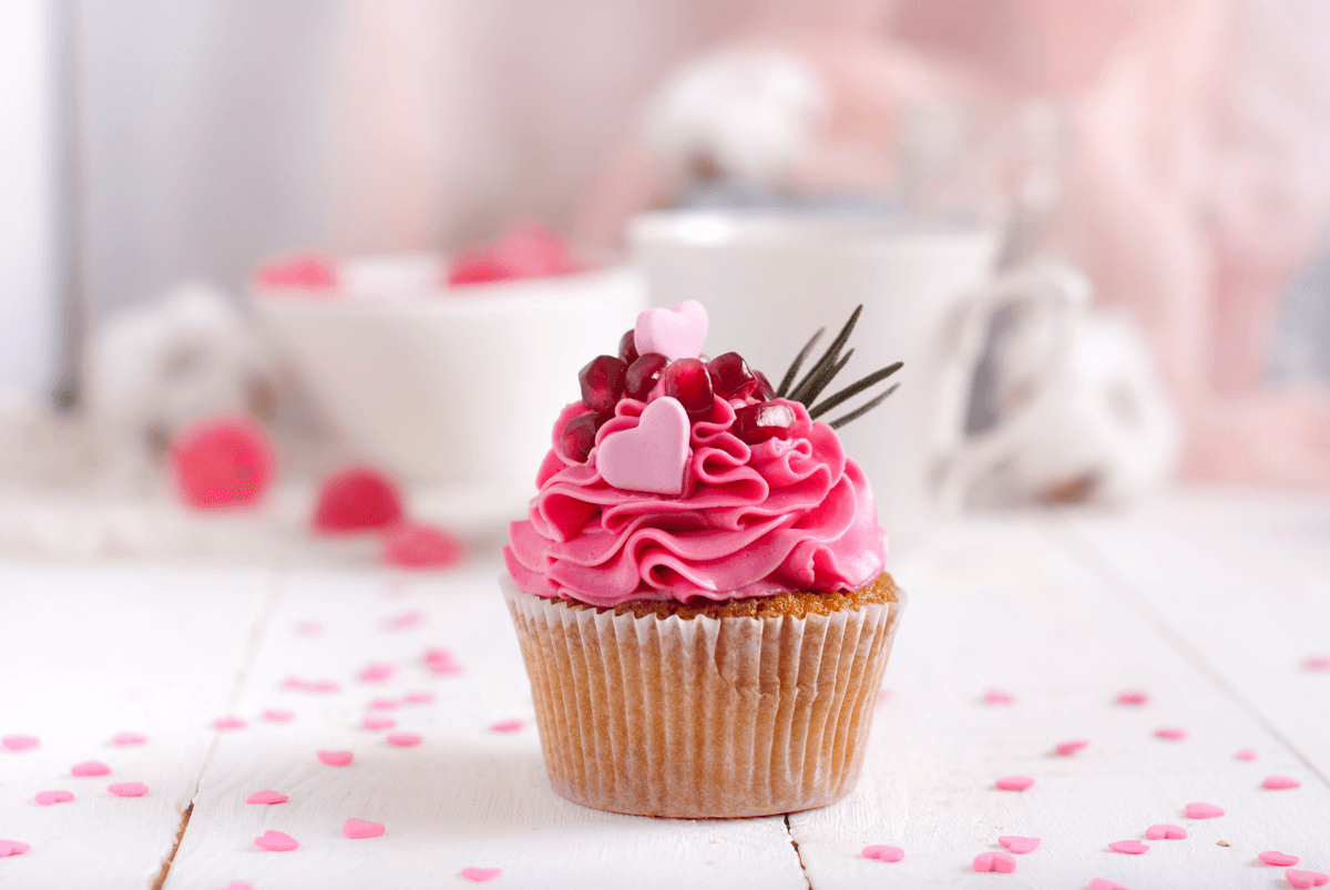 Cupcake mit pinker Creme