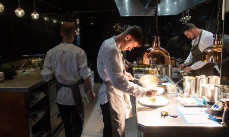 Frontcooking in a kitchen